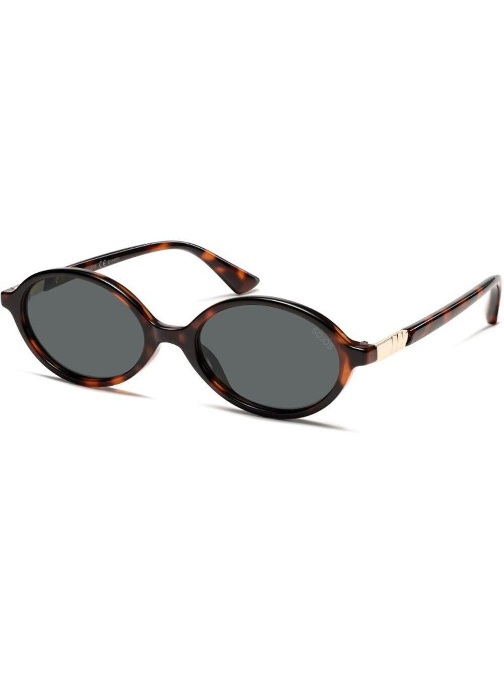 SOJOS Women's Brown Grey Polarized Retro Oval Sunglasses Vintage Trendy Designer